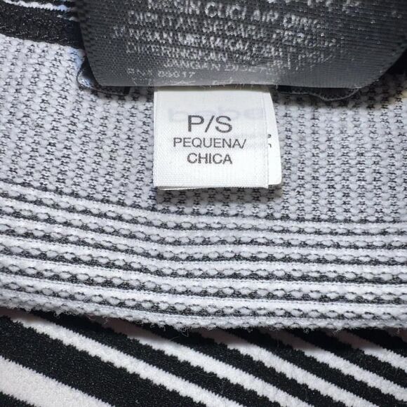 Bebe, Soft Crop Top, Black and White Stripes, Women’s Size Small - Picture 6 of 6